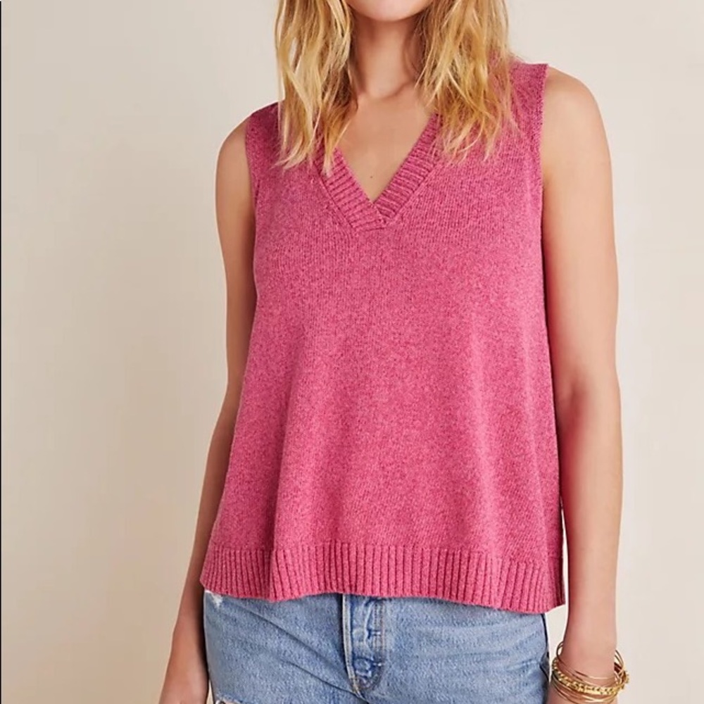 ANTHROPOLOGIE CAMILLA V NECK KNIT SWEATER TANK
